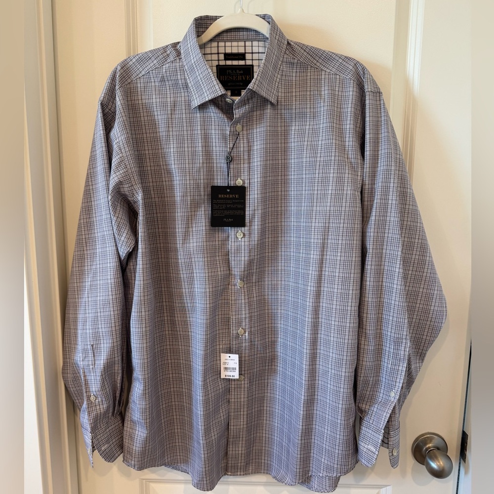 NWT Jos. A. Bank Men's Blue Plaid Shirt